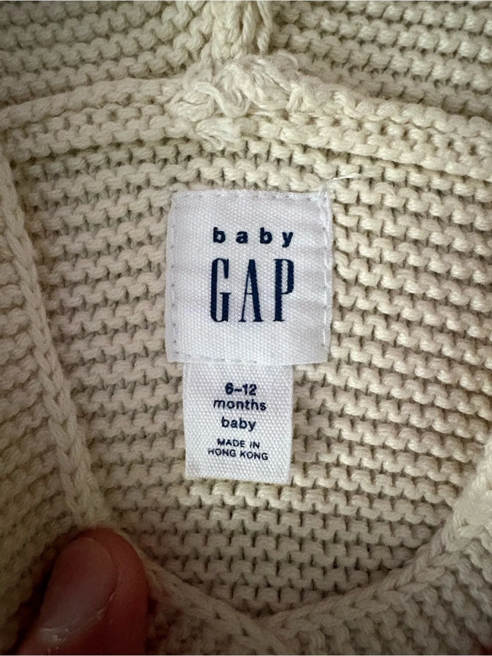GAP Cream Hooded Knit Sweater with Bear Ears